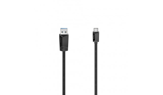 USB-kaabel USB-C USB-A 3.0m Hama USB3.2 Gen1 5Gbit/s, must, topeltvarjestusega painduv kaabel, voolu