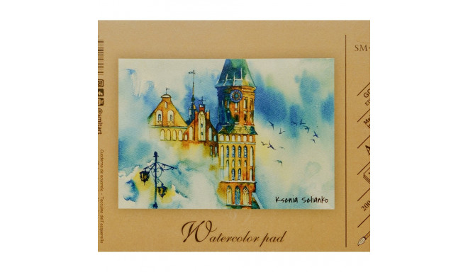 Akvarelliplokk A4 , 10lehte, 200gsm, Gold SMLT