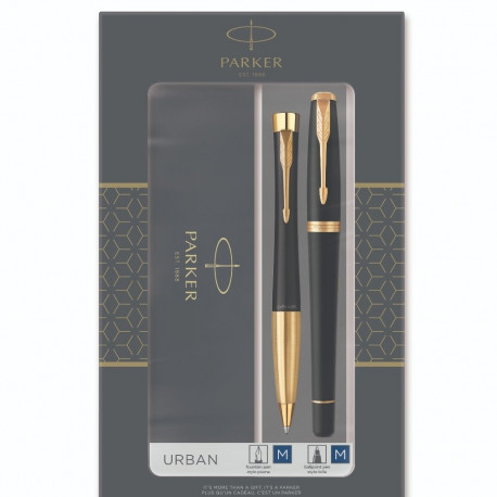 Kinkekomplekt Parker Urban MUTED BLACK GT, sulepea+pastapliiats