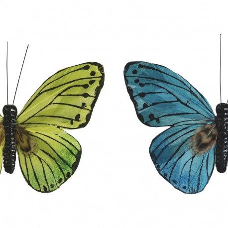 Liblikas, metallklambiga 7x9cm, 2tk. pakis, roheline, Heyda