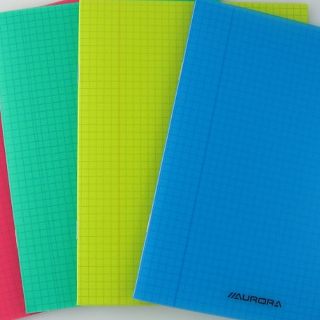 Kaustik A5 36l. 5x5ruut, erinevad värvid, plastkaantega