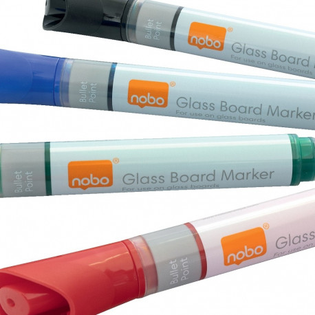 Tahvlimarker NOBO Glass Whiteboard Marker Assorted, valge pinnaga klaastahvlile - roheline, sinine, 
