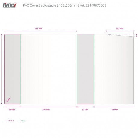 Kilekaaned K253xL468, (sisemõõt K251xL466mm)(tellitav)