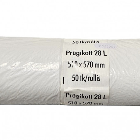 Prügikott 28l valge (57x51) 30my , 50tk/rullis