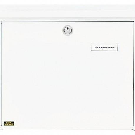 Postkast COMFORT nimesildihoidjaga L38xK34x14,8cm/galvaniseeritud metall+värv/valge