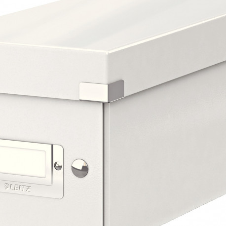 Hoiukarp kokkupandav CD-dele Leitz WOW Click&Store valge, 143x136x352mm, lam.kartong