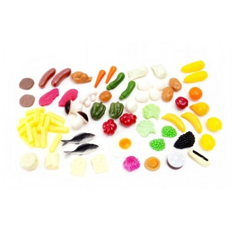 Mängu toiduained, väikesed, 72 tk, polüetüleen, 2+