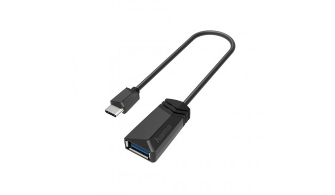 USB-kaabel USB-C USB-A 0.15m Hama USB-C Adapter Cable - USB3.1 Gen1 A-pesa 5Gbit/s, kullatud kontakt