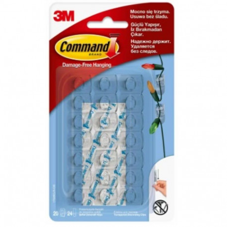Kinnituskonks Command 17026 dekoratiiv mini läbipaistvad 20tk ühikus