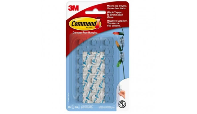 Kinnituskonks Command 17026 dekoratiiv mini läbipaistvad 20tk ühikus