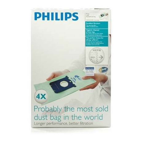 Tolmukott Philips FC8022 HEPA — Anti-allergy (1 pakk - pakis 4tk)  s-bag/disposable dust bag, Electr