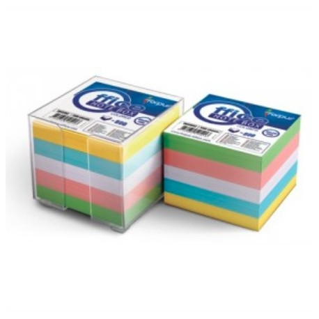 Märkmepaberi karp 9x9x9 cm + värviline paber