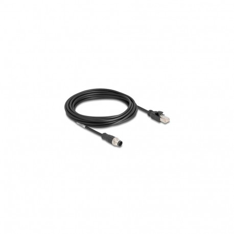 DeLOCK M12 Cable A-coded 8 pin male to RJ45 male PVC 5 m