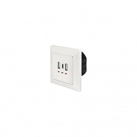 LogiLink PA0254 socket-outlet 2 x USB A + 1 x USB C White