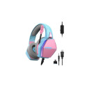 Oniverse Nebula Headset Wired Head-band Gaming USB Type-A Cyan, Pink