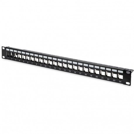 "DIGITUS Patchpanel 1HE 24-Port Modular Patchpanel schwarz"