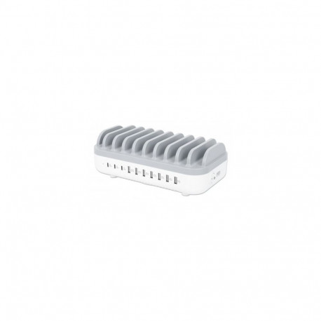 "MANHATTAN 10-Port USB-Ladestation 120W weiß/grau"