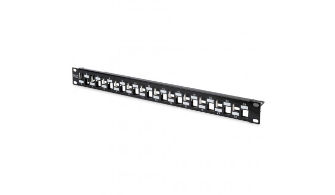 "DIGITUS Patchpanel 1HE 24-Port modular geschirmt schwarz"