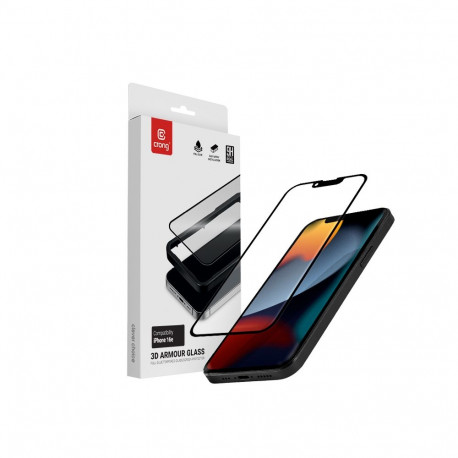 Crong 3D Armour Glass - Szkło hartowane iPhone 17e / 16e / 14 / 13 / 13 Pro + ramka instalacyjna