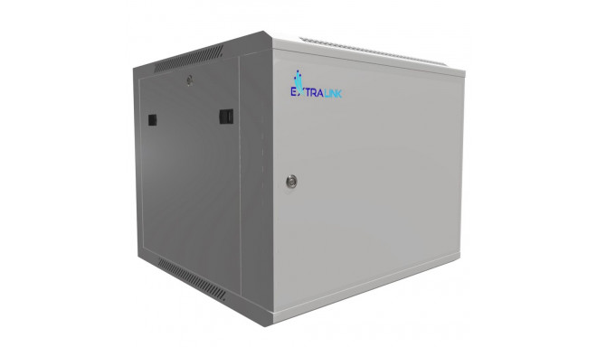 Extralink EX.13025-9U 600x600 ASP hall seinapealne rack-kapp, täisplekist uks