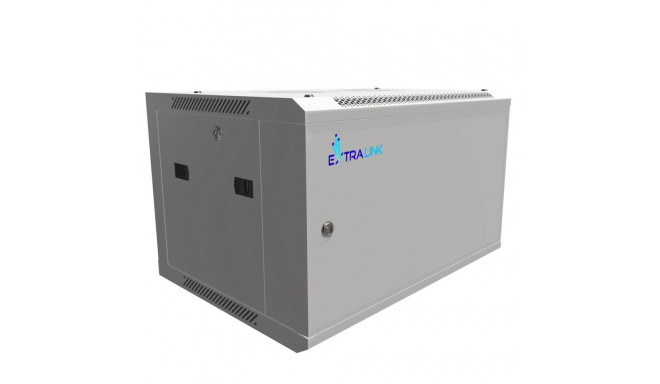 Extralink 6U 600x450 ASP Gray Rackmount cabinet wall mounted, metal door