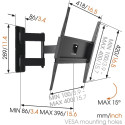 Vogels | Wall mount | MA3040-A1 | Full Motion | 32-65 " | Maximum weight (capacity) 25 kg | Black