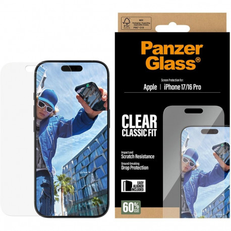 Kaitseklaas PanzerGlass iPhone 17/16 Pro Kaitseklaas Classic Fit EasyAligner