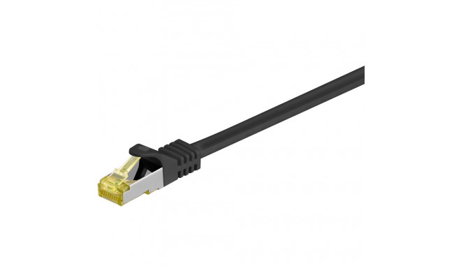 RJ45 Patch Cord CAT 6A S/FTP (PiMF), 500 MHz, with CAT 7 Raw Cable, black