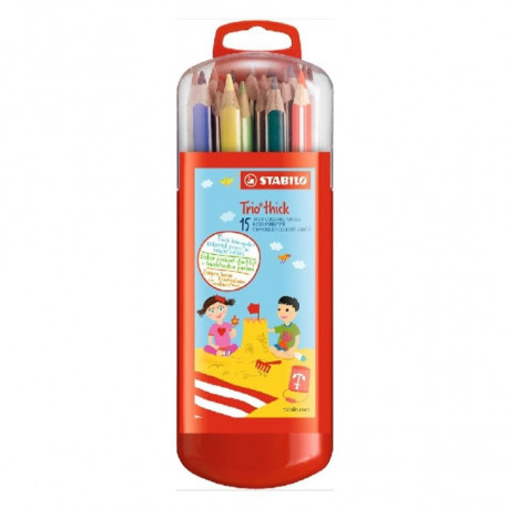 STABILO värvipliiats, Trio, jäme, 15 värvi