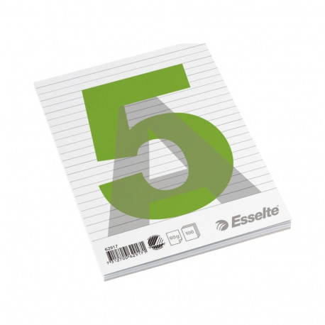 Kirjaplokk liimköites A5 jooneline ESSELTE 100 lehte