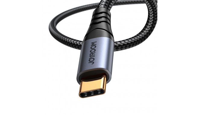 Joyroom stereo helikaabel AUX 3,5 mm minipesa - USB-C telefonile 1,2 m must (SY-A07)