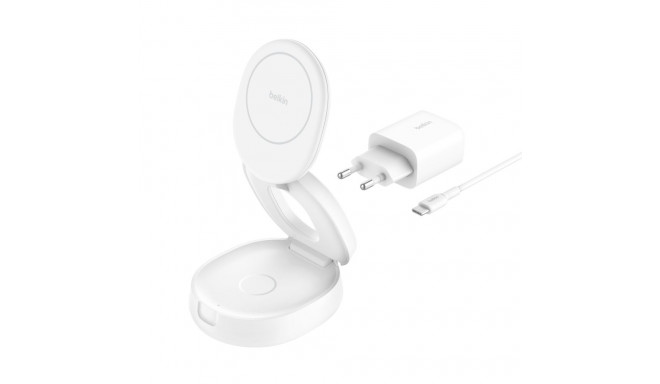 Belkin Boost Charge reguleeritav mag.2-in-1 Ch.Qi2 valge WIZ035kqWH