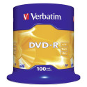 1x100 Verbatim DVD-R 4,7GB 16x kiirus, matt hõbedane