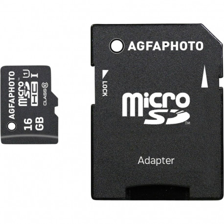 AgfaPhoto MicroSDHC UHS-I 16GB suure kiirusega Class 10 U1 + adapter