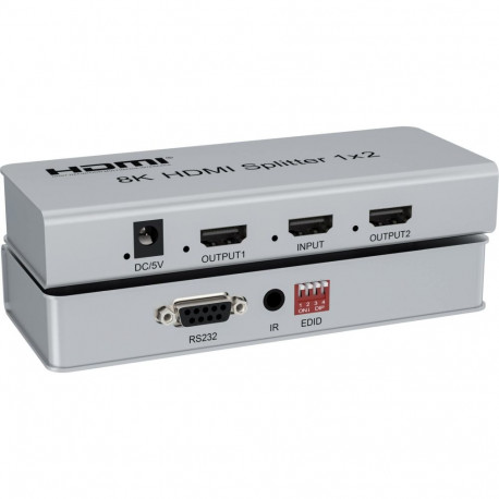 PremiumCord HDMI 2.1 splitter 1-2 Ports,  8K@60Hz, 4K@120Hz, 1080p, HDR, downscaler