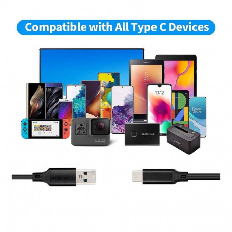 PremiumCord Cable USB-C/M - USB 2.0 A/M, High-speed charging 3A, 10cm