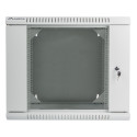 RACK CABINET 19" DOUBLE-SECTION WALL-MOUNT 9U/600X600 (FLAT PACK) GREY LANBERG
