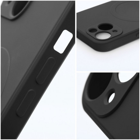 Case for iPhone 17 AIR Silicone Mag Cover compatible with MagSafe (big hole) black