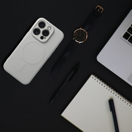 Case for iPhone 17 PRO MAX Silicone Mag Cover compatible with MagSafe (big hole) titanium