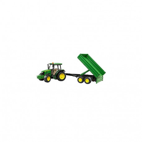 John Deere 5115M 02108, külgseinaga haagisega, roheline/kollane