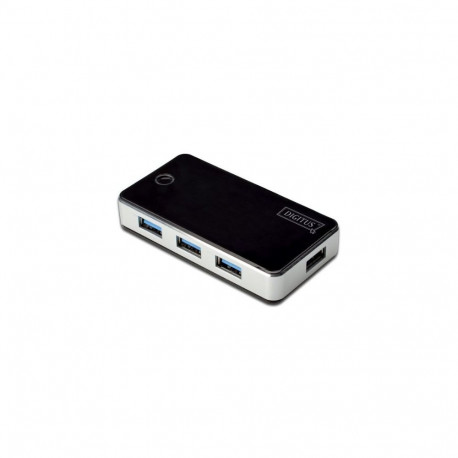 USB 3.0 jaotur 4-pordiline, must