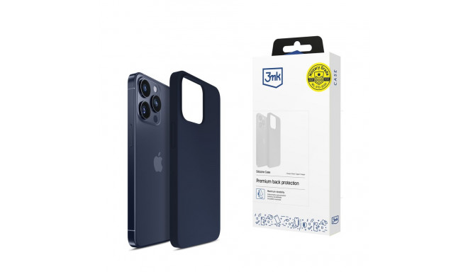 3mk Silicone Case for iPhone 15 Pro Max - Navy Blue