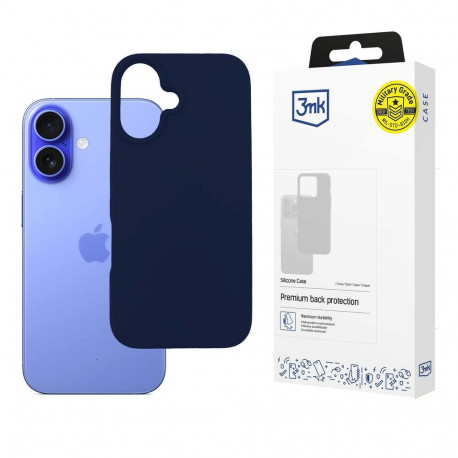 3mk Silicone Case for iPhone 16 Plus - navy blue