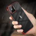 Clear Color case TPU gel cover with a metallic frame for Samsung Galaxy S22 Ultra blue