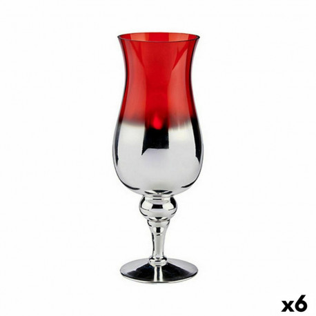 Candleholder Gift Decor AR1903129 AR1903129 Red Silver Crystal 13 x 35 x 13 cm (6 Units)