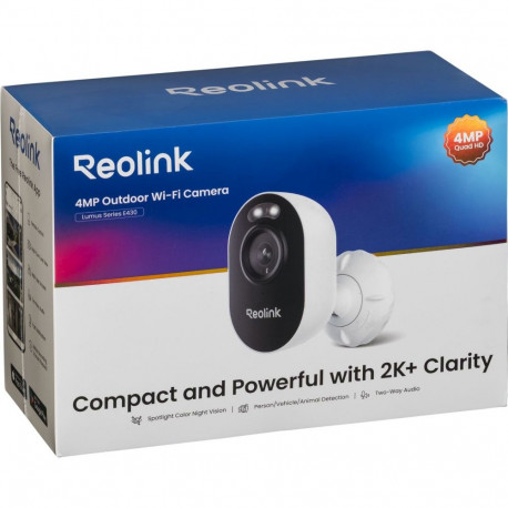 Reolink Lumus Series E430 4MP välikaamera, 2.4/5 GHz Wi-Fi, inimese/sõiduki/looma tuvastamine, värvi