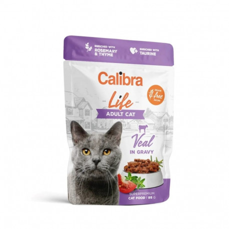 CALIBRA Cat Life Adult vasikaliha kastmes märg kassitoit 85g