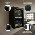 Extralink seinakinnitusega must rackmount kapp 12U 600x450