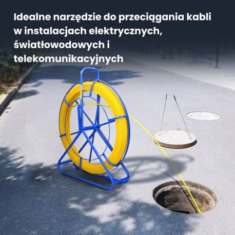 Extralink Pilot 4.5mm 25m kaablitõmbamise varras klaaskiud FRP, d. 4.5mm, p. 25m, kollane