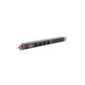 Lanberg toitejaotur rack PDU (1u, 10a, 8x 230v, 2m) pdu-04e04i-0200-iec-bk